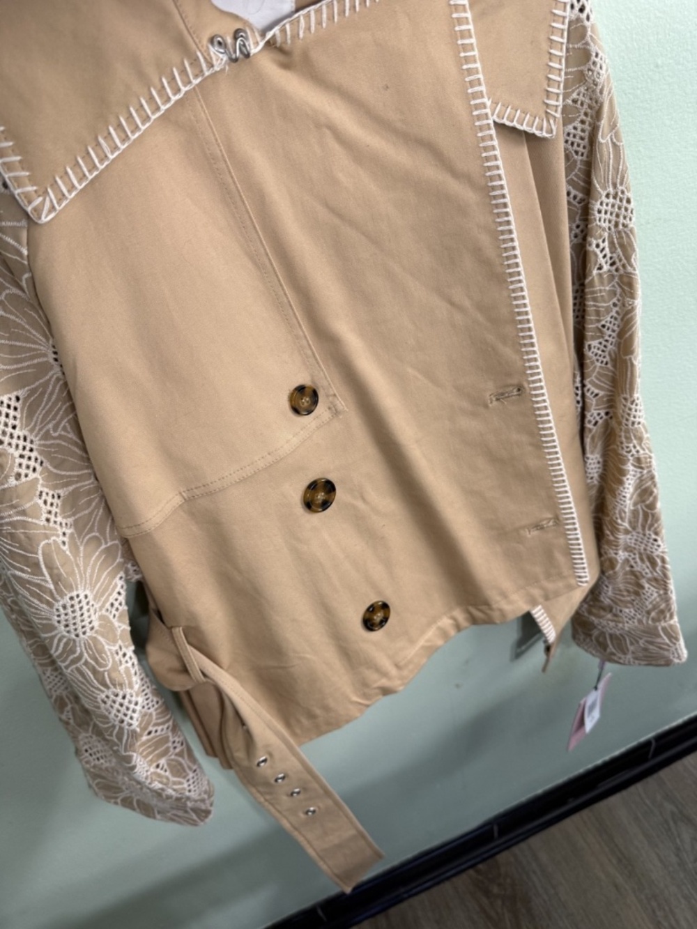 Avec Les Filles Cropped Combo Trench Jacket - Picture 6 of 9